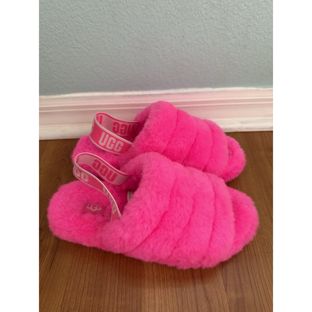 UGG Women's Fluff Yeah Slide Shearling Slingback Slippers Size 7